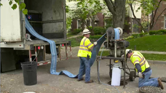 City of Greeley workers conducting cured in place pipelining process